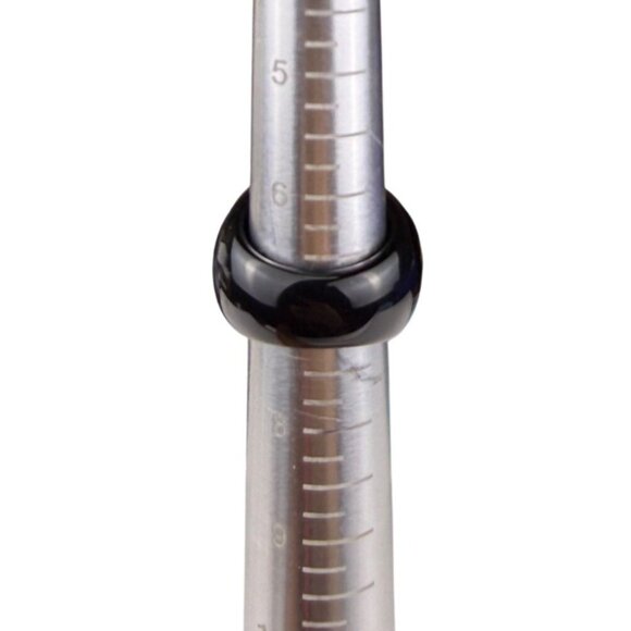 14K Milor Italy Black Enamel Resin Ring With Gold Accents Size 7 Vintage Italian - Picture 6 of 6